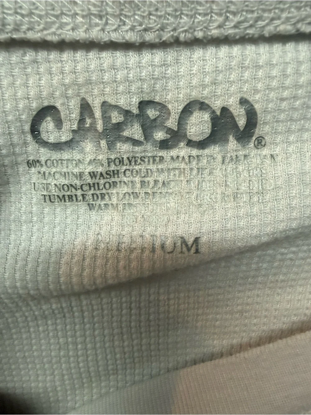 Carbon Long Sleeve Thermal Tee in White